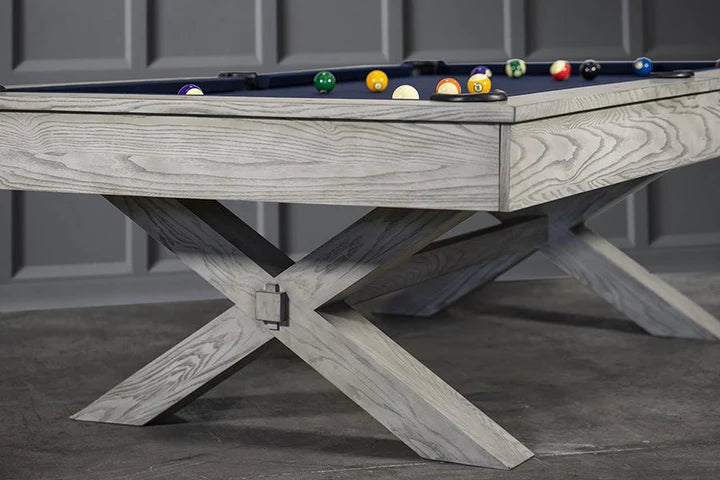 Iron Smyth The Crossbones 8' Slate Pool Table in Whitewash Finish