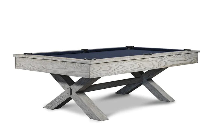 Iron Smyth The Crossbones 8' Slate Pool Table in Whitewash Finish